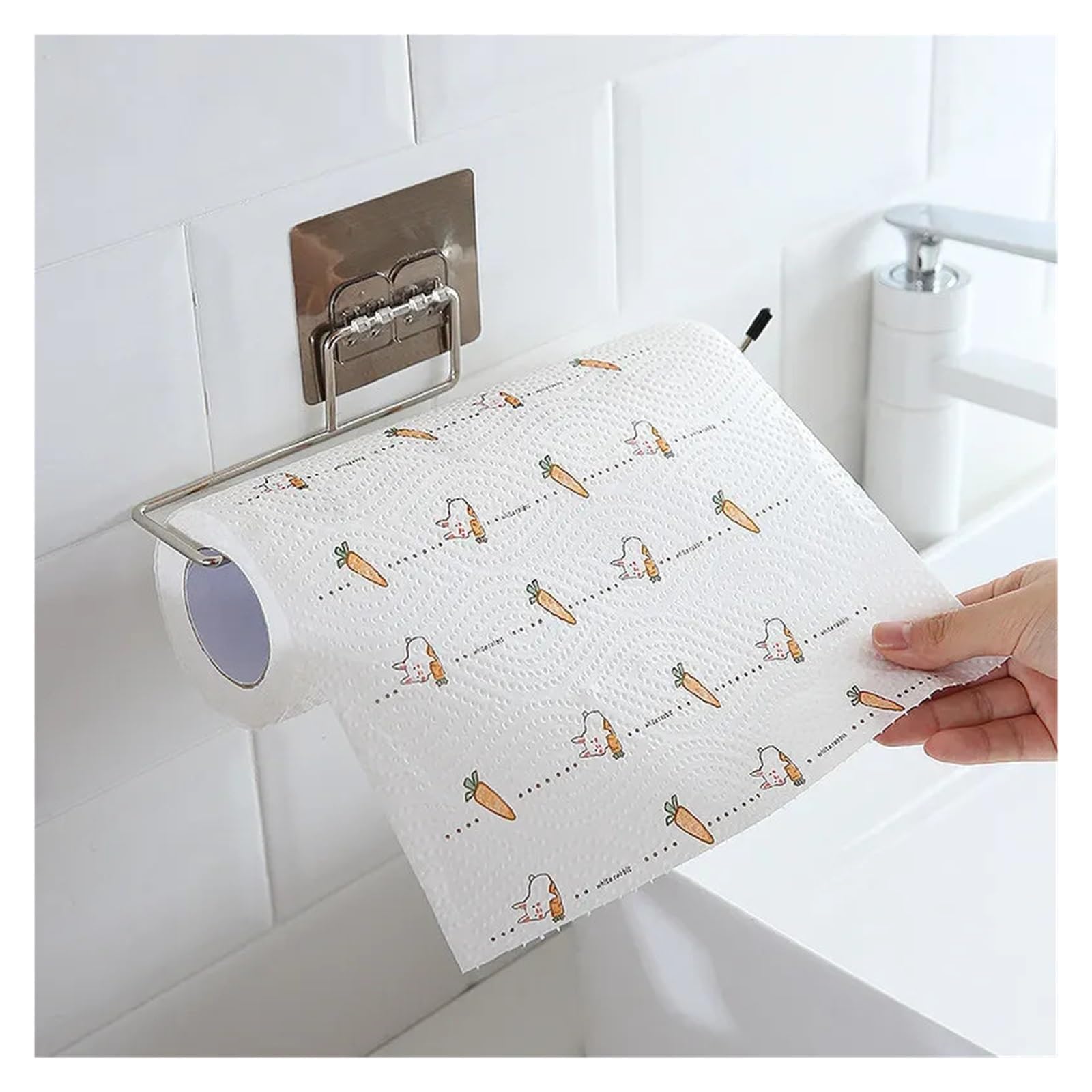 貴重　特価ペーパーホルダー　キッチンペーパー　トイレットペーパー　タオルハンガー Amazon.co.jp: zlj6688 1-4個 パンチフリー キッチンペーパーホルダー